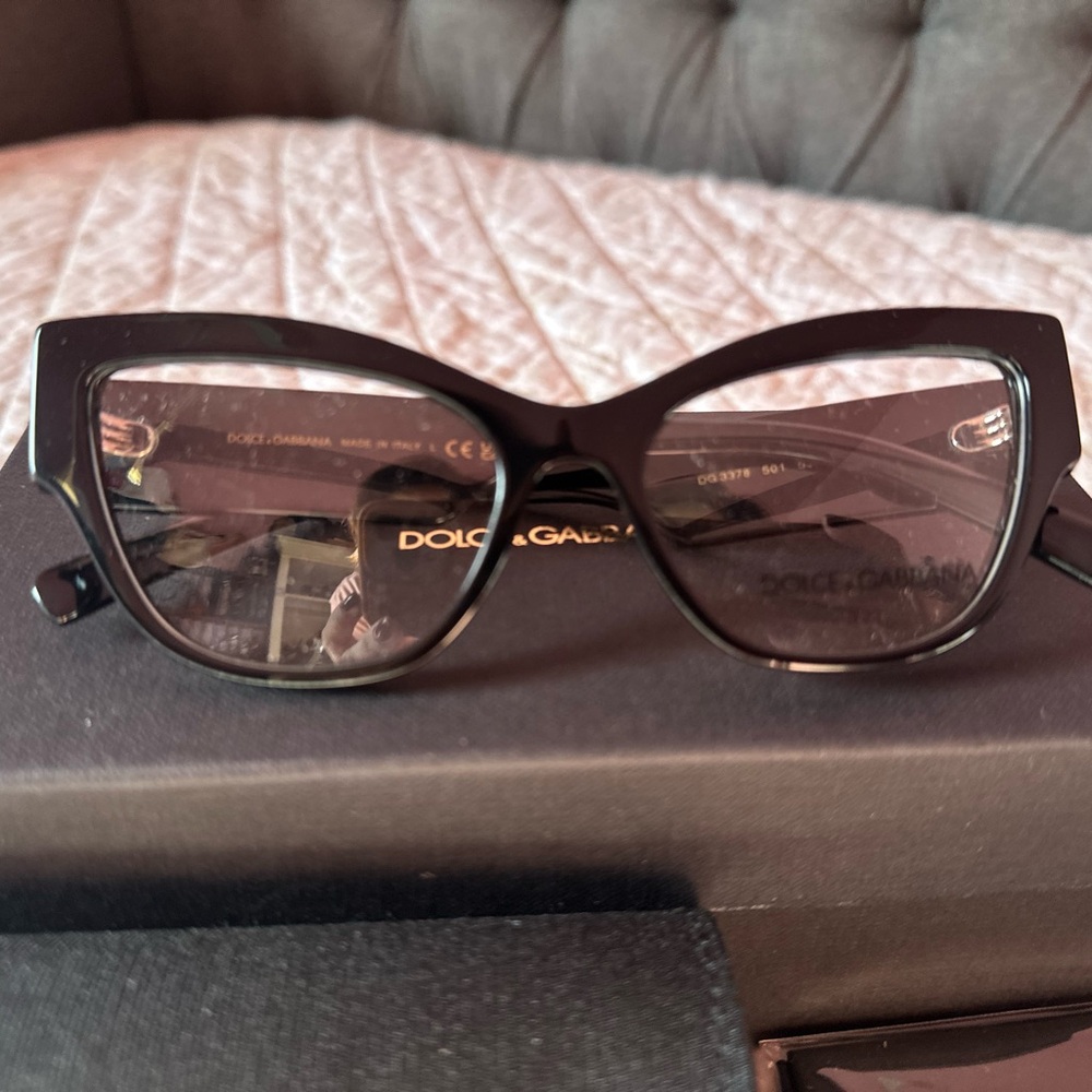 Authentic Dolce & Gabbana Black Cat-Eyeglasses